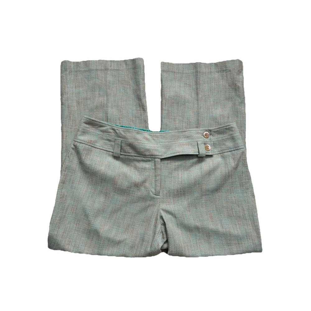Latina Life Women's Crop Trousers Green Size 14 100% Cotton